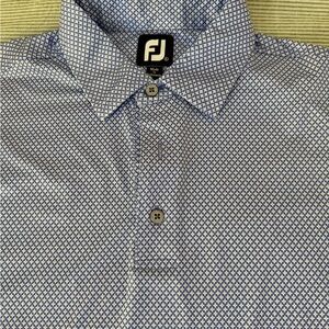 FootJoy Men's Blue Patterned Golf Polo